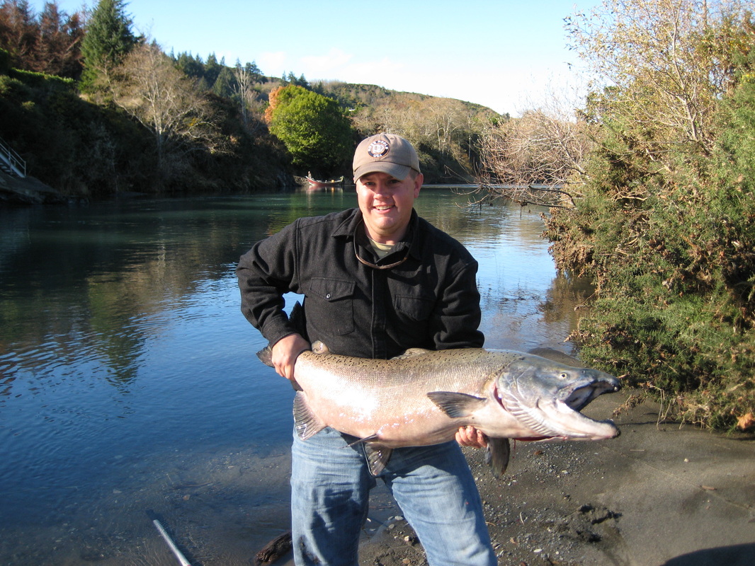 There's Jason with a 36lb. Elk river salmon caught in Southern Oregon in November
